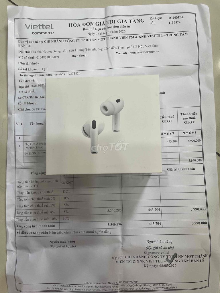 Tai nghe Apple AirPods 3 Pro Trắng Nguyên seal. Mua bán Tivi, Âm thanh tại Quận 1 Tp Hồ Chí Minh được đăng bởi Le Minh lai hình 1