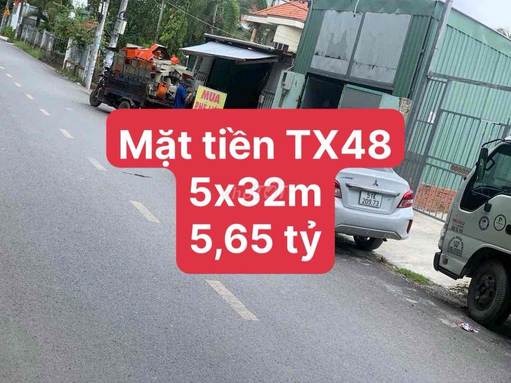 Đất mặt tiền TX48 5x32m gần trường Tô Ngọc Vân có sẵn nhà xưởng