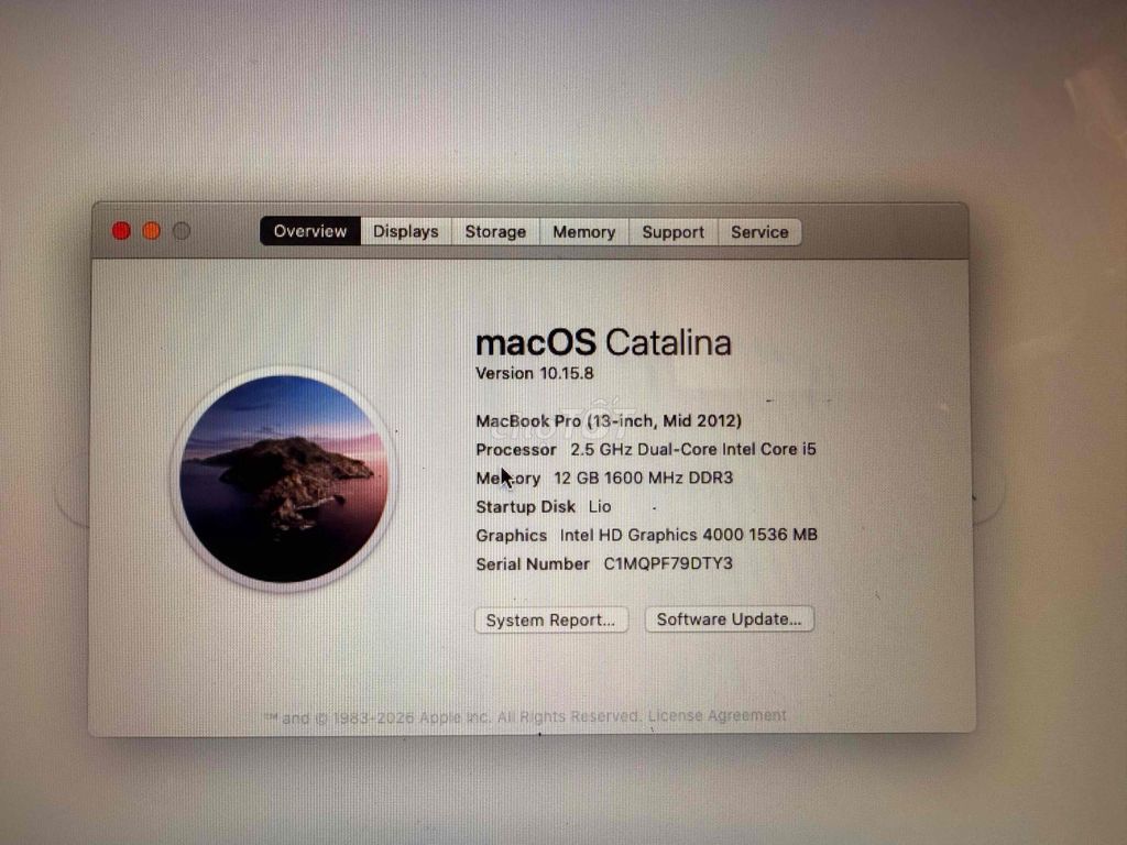 Apple MacBook Pro 2012 i5 Gam 12GB Ổ cứng 120Gb. Mua bán Laptop tại Thành phố Thủ Đức Tp Hồ Chí Minh được đăng bởi Huỳnh Minh Lợi hình 1