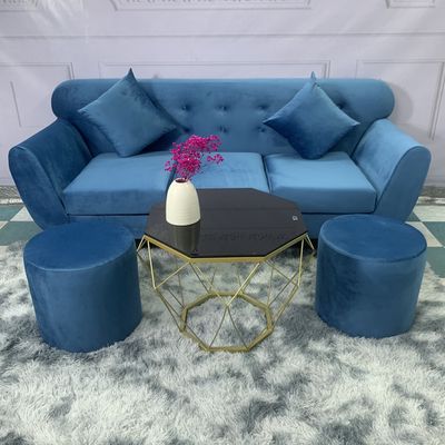 Bộ ghế sofa băng xanh nhung đẹp vải nhung ở HCM