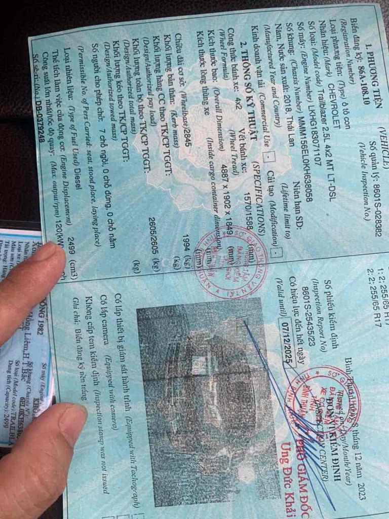 Chevrolet Trailblazer 2018 - 290000 km. Mua bán Ô tô tại Huyện Bắc Bình Bình Thuận được đăng bởi Vũ minh hải hình 12