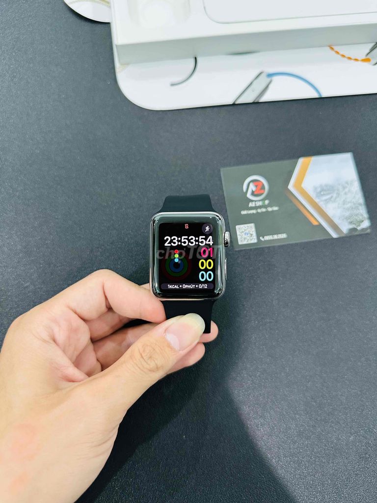 Apple Watch s3/42 thép trắng GPS