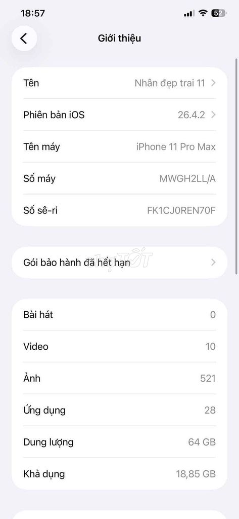 iPhone 11 Pro Max 64GB Vàng. Mua bán Điện thoại tại Quận 6 Tp Hồ Chí Minh được đăng bởi Đào Ngọc Nhân hình 1