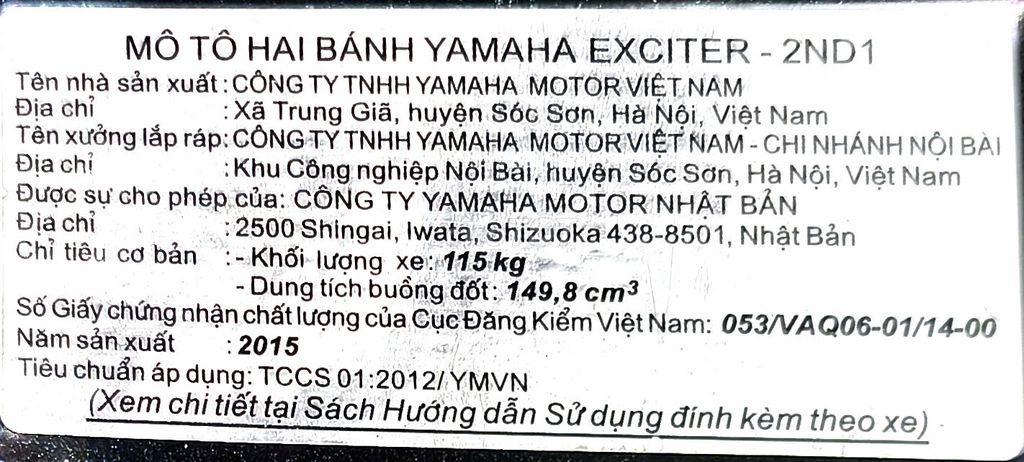 Exciter 150cc 2015 bs 59u1-78642. Mua bán Xe máy tại Quận Phú Nhuận Tp Hồ Chí Minh được đăng bởi xe39com hình 6