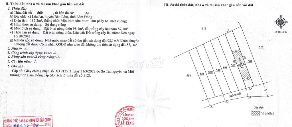 Ngân hàng thanh lý 2 lô đất đường ô tô ngang 11.1m tại Lộc An