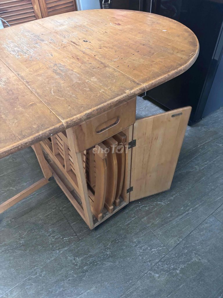 Bàn ăn gấp gỗ Nâu thông minh. Mua bán Bàn ghế tại Quận 7 Tp Hồ Chí Minh được đăng bởi Tammy hình 1