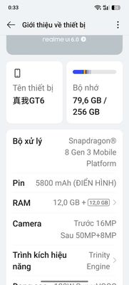 Cần bán nhanh em realme GT 6 máy đẹp hoặc gl xg đờ. Mua bán Điện thoại tại Quận Hà Đông Hà Nội được đăng bởi Hiệu Lê