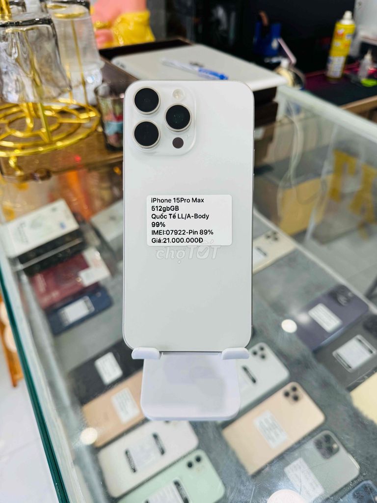 iPhone 15 Pro Max Trắng 512GB (bán trả góp). Mua bán Điện thoại tại Thành phố Long Xuyên An Giang được đăng bởi Lý Apple hình 1