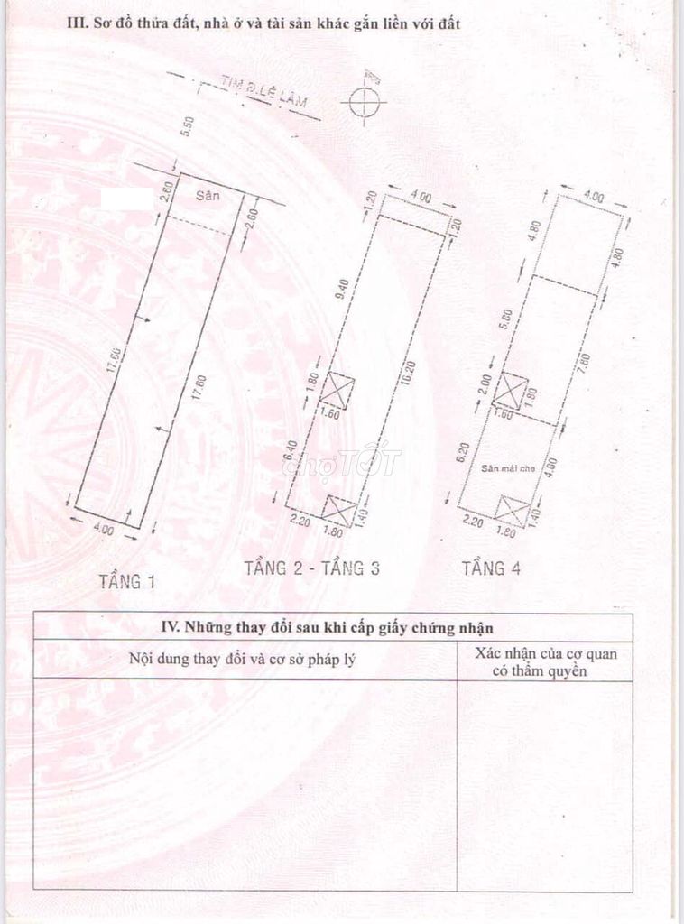 Chính chủ bán nhà mặt tiền Lê Lâm, 4x20m, 3 lầu, Giá 10.3 tỷ bớt lộc