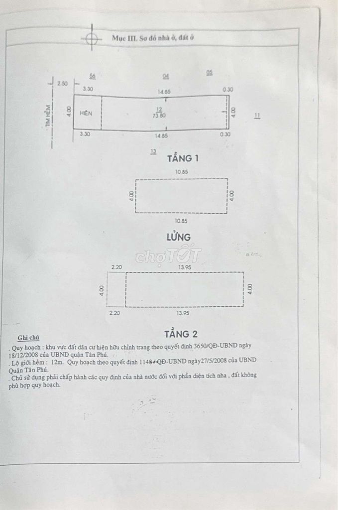 74m2( 4x18) BÁN NHÀ TÂN PHÚ. LŨY BÁN BÍCH. OTO NGỦ NHÀ.TIỆN XÂY MỚI.