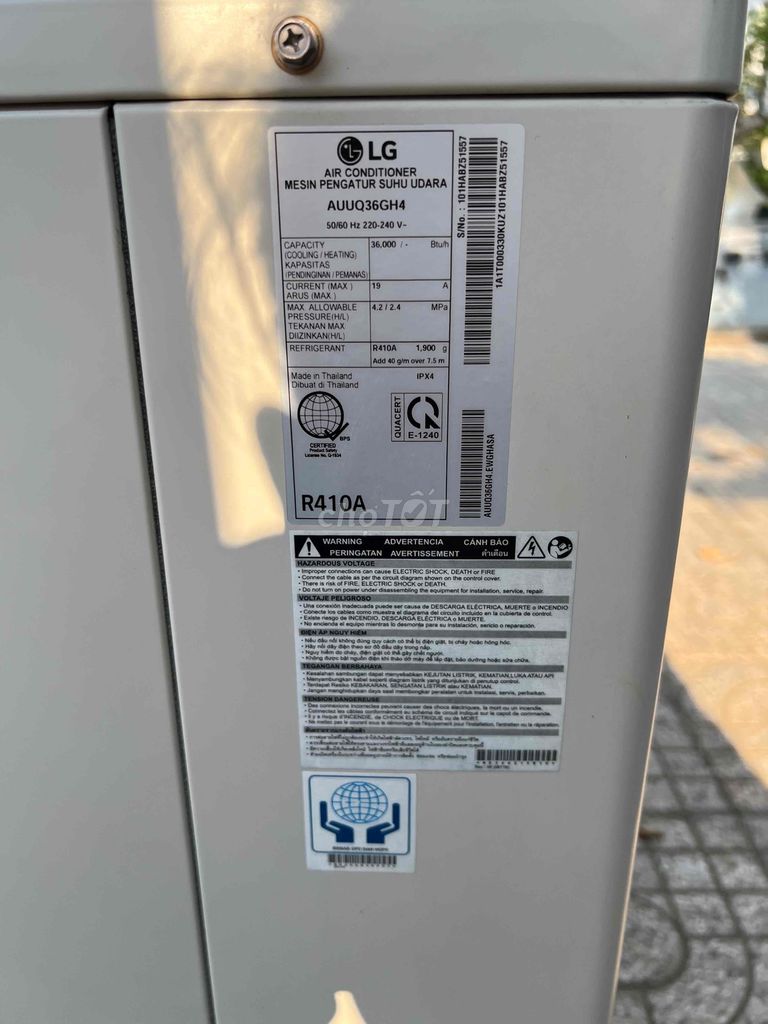 Thanh lý máy lạnh Âm Trần LG 4hp inverter mới 98%