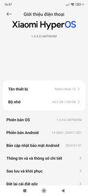 Xiaomi Redmi Note 12 .4-128GB Đen