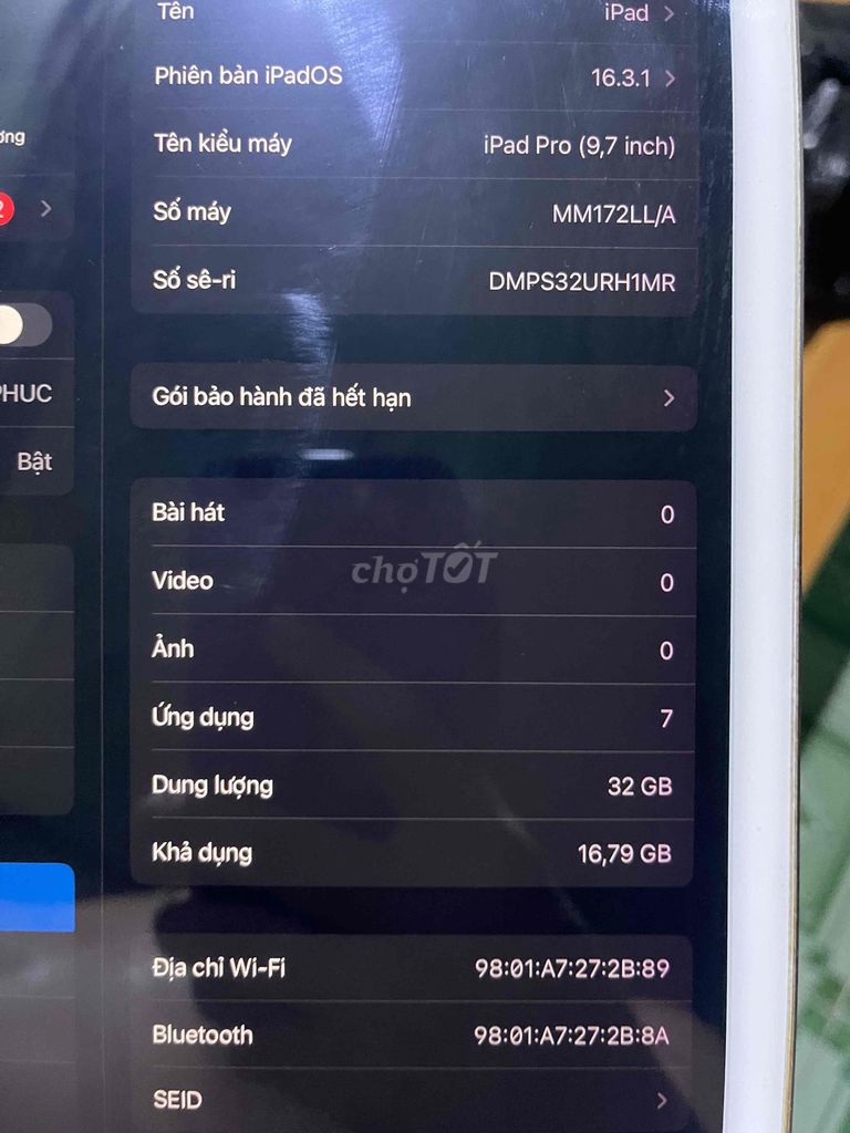 Apple iPad Pro 9.7 inch 32GB Vàng gold. Mua bán Máy tính bảng tại Huyện Châu Thành Bến Tre được đăng bởi Thanh Tuấn hình 1