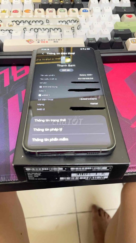 Samsung Galaxy S23 Plus 256GB SSVN. Mua bán Điện thoại tại Quận 10 Tp Hồ Chí Minh được đăng bởi Thanh hình 1