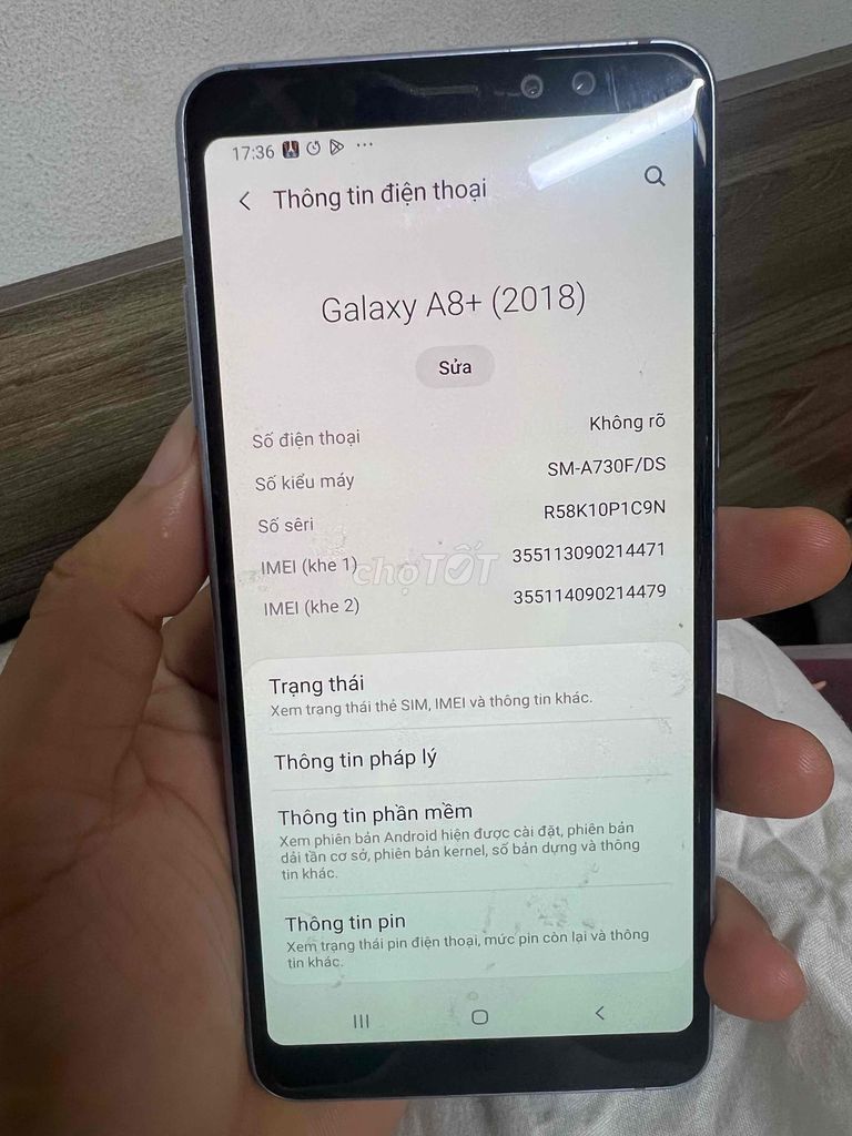 Samsung Galaxy A8+ (2018) Tím. Mua bán Điện thoại tại Quận 8 Tp Hồ Chí Minh được đăng bởi THẨM MỸ VIỆN ĐÌNH TUYỂN hình 1