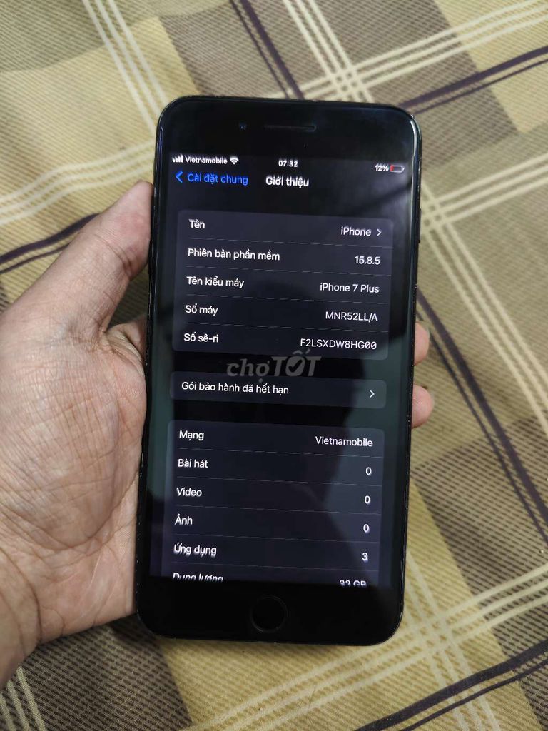cần bán iphone 7 Plus 32GB full chức năng. Mua bán Điện thoại tại Quận Dương Kinh Hải Phòng được đăng bởi Phạm Long hình 1