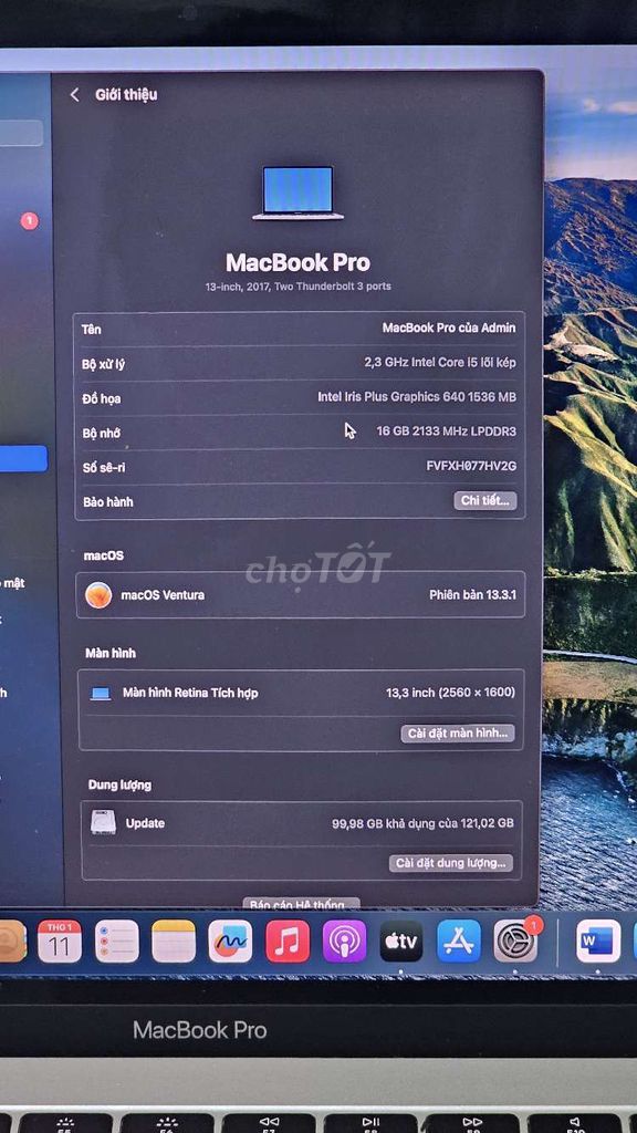 MacBook pro đời 2017