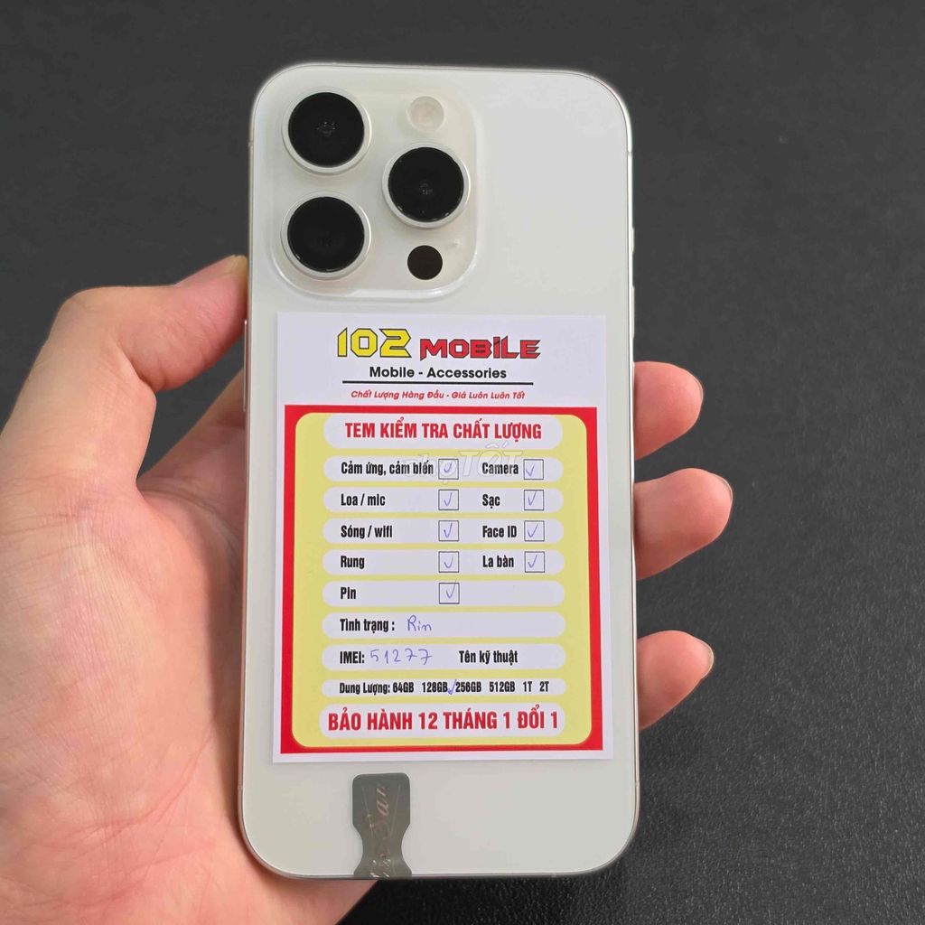 iPhone 15 Pro 128GB Trắng máy đẹp keng chuẩn zin. Mua bán Điện thoại tại Thành phố Buôn Ma Thuột Đắk Lắk được đăng bởi Nguyễn Hoàng hình 1