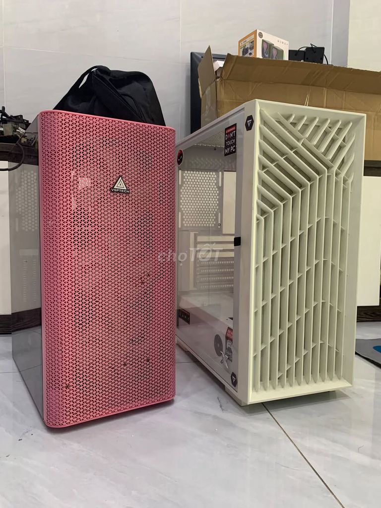 Vỏ case VSPTECH ATX Hồng Trắng 8 fan led hub. Mua bán Linh kiện (RAM, Card...) tại Quận Bình Tân Tp Hồ Chí Minh được đăng bởi Hội Đồ Điện Tử hình 1