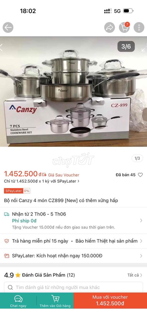 Bộ nồi Canzy CZ899 Thép không gỉ Bạc. Mua bán Dụng cụ nhà bếp tại Thành phố Thuận An Bình Dương được đăng bởi Như Ngọc hình 1