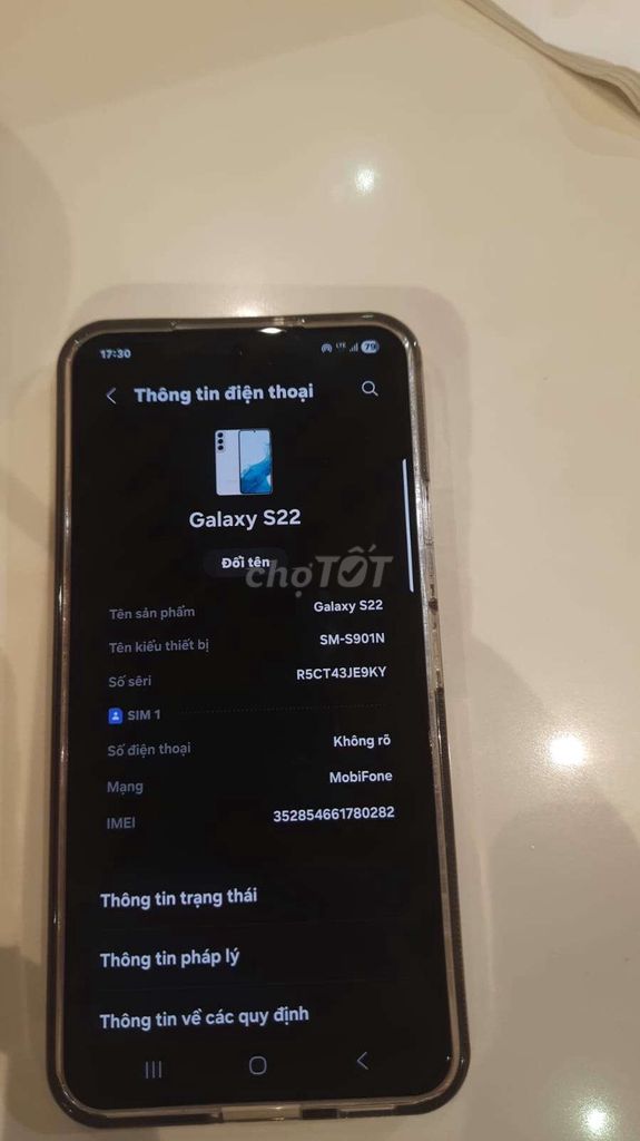 Samsung Galaxy S22 Trắng Đã sử dụng. Mua bán Điện thoại tại Thành phố Thủ Đức Tp Hồ Chí Minh được đăng bởi Võ Văn Công hình 1
