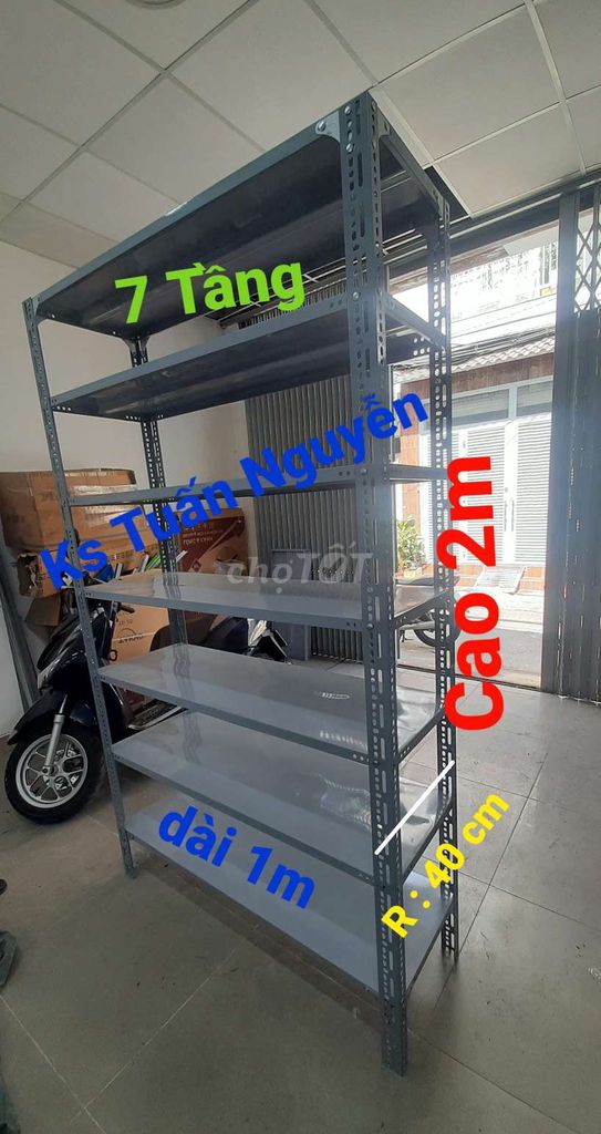 Kệ sắt 7 Tầng / Cao 2m × dài 1m × R: 40cm [Tphcm].