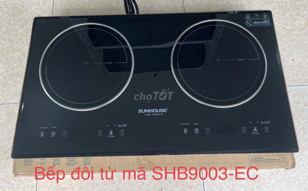 Bếp từ đôi Sunhouse SHB9003-EC Kính cao cấp. Mua bán Bếp, lò, đồ điện nhà bếp tại Quận Hà Đông Hà Nội được đăng bởi Điện Máy Dũng Phượng hình 1