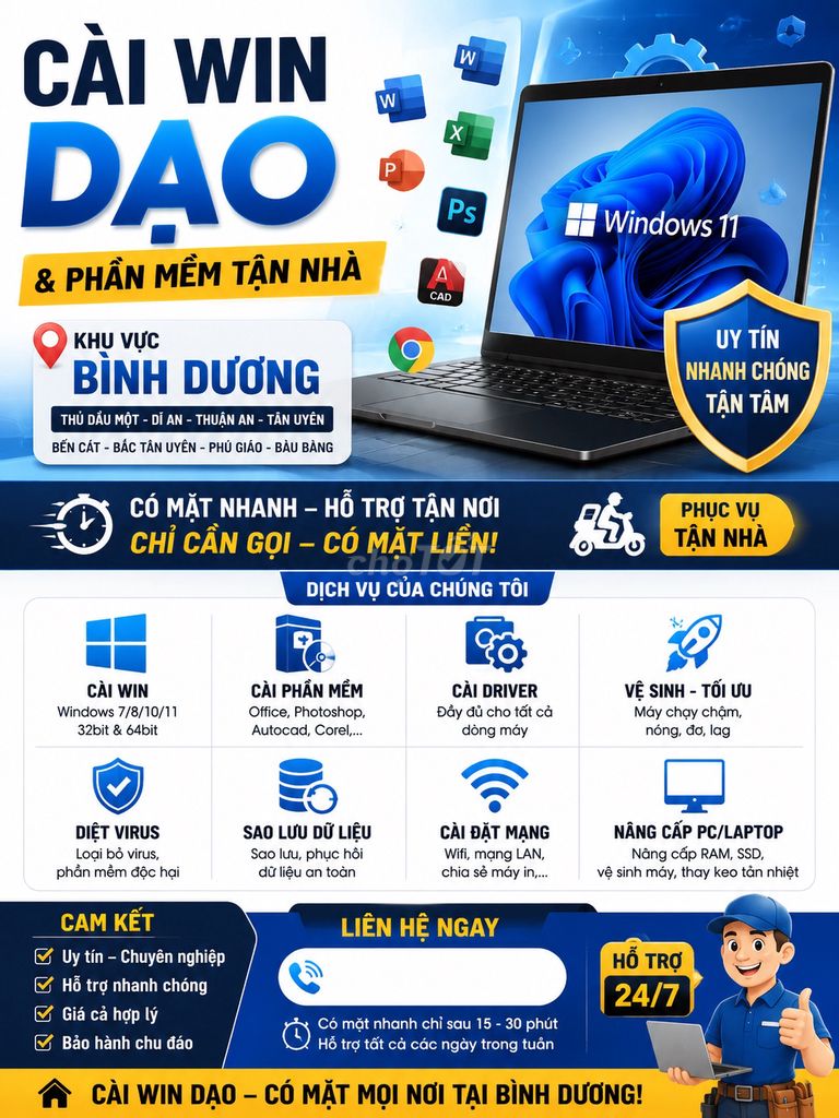 Cài đặt phần mềm Windows tận nơi Bình Dương. Dịch vụ tại Thị xã Bến Cát Bình Dương được đăng bởi BEAR hình 1