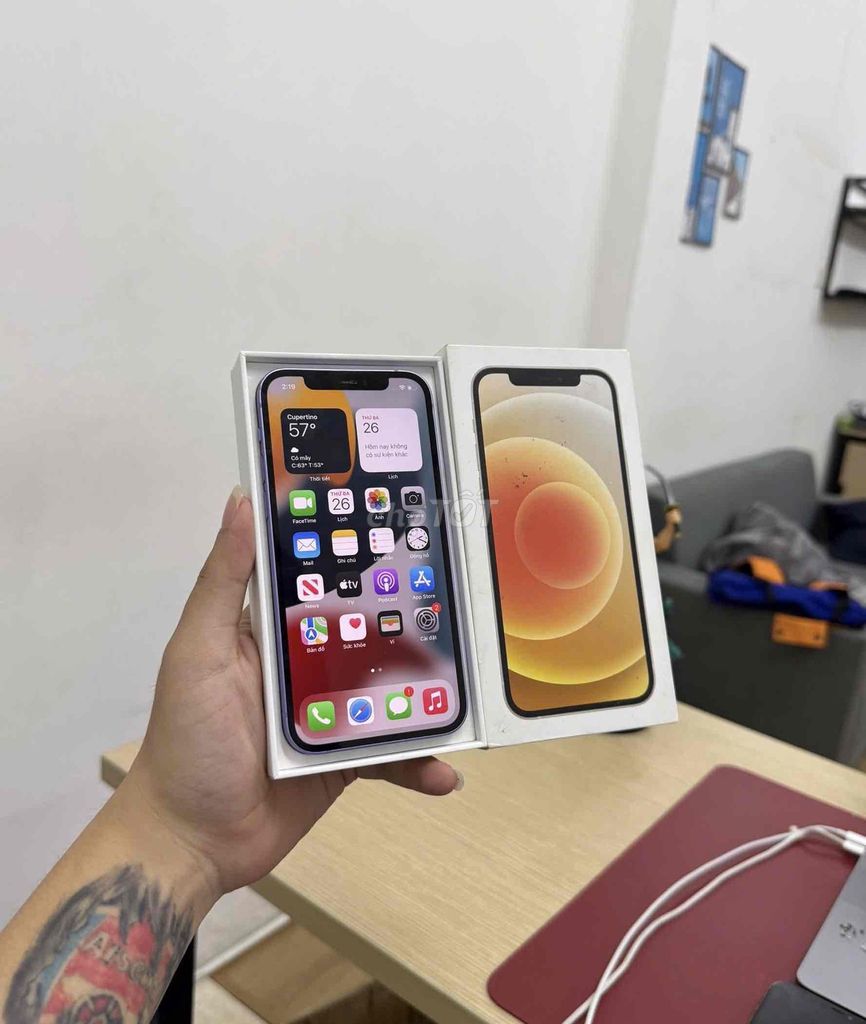 Apple iPhone 12 64GB Tím. Mua bán Điện thoại tại Quận Đống Đa Hà Nội được đăng bởi KT Hà Nội Mobile hình 1