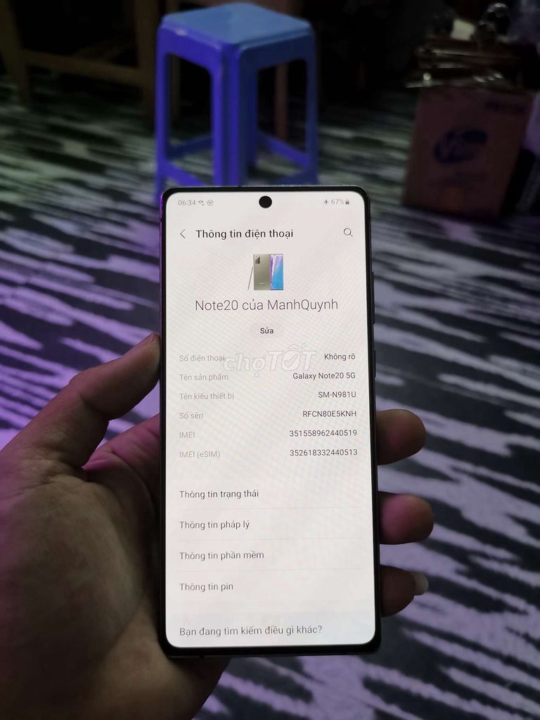 Samsung note 20 mỹ 8/128 snap 865 2 sim