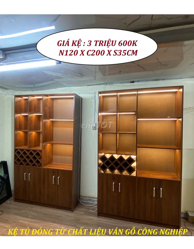 KỆ TRƯNG BÀY SẢN PHẨM RƯỢU 120X2M ( DECOR PHÒNG ). Mua bán Tủ, kệ gia đình tại Quận Gò Vấp Tp Hồ Chí Minh được đăng bởi TỦ KỆ TRƯNG BÀY VÀ BÀN VĂN PHÒNG hình 1