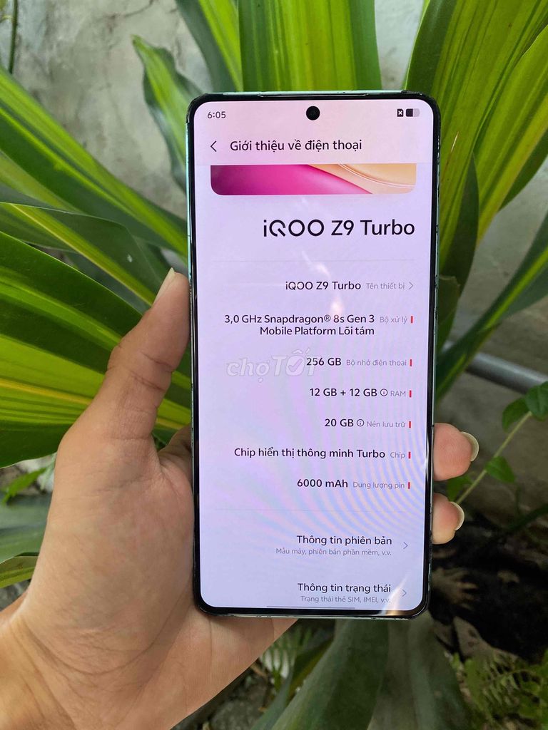 iQOO Z9 Turbo 12GB/256GB Xanh ngọc. Mua bán Điện thoại tại Quận Ninh Kiều Cần Thơ được đăng bởi sang hình 1