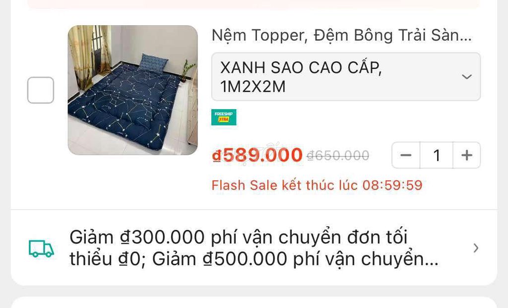 Nệm Topper Xanh Cao Cấp