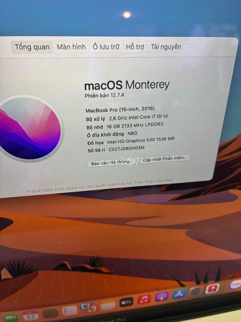 Apple MacBook Pro 2016 i7 16GB. Zin new 98%. Mua bán Laptop tại Quận Sơn Trà Đà Nẵng được đăng bởi Bùi Tiến hình 1