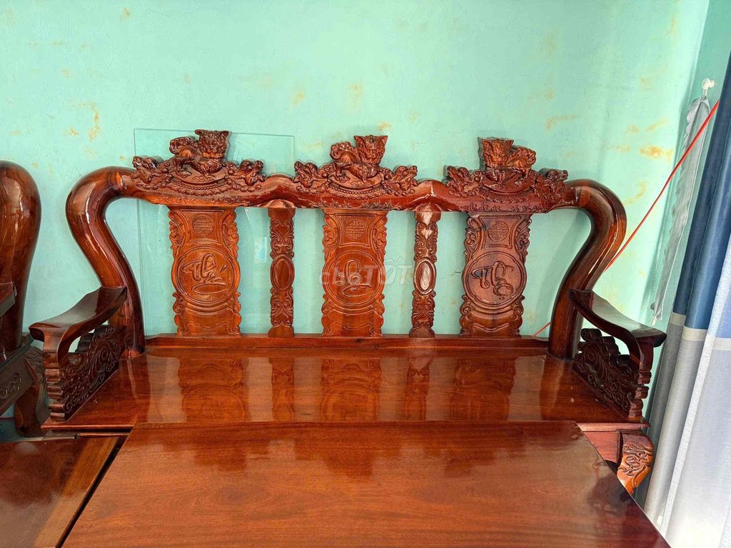Bộ bàn ghế Gỗ Tràm Bông Vàng Tay 12. Mua bán Bàn ghế tại Quận Cái Răng Cần Thơ được đăng bởi LA hình 1