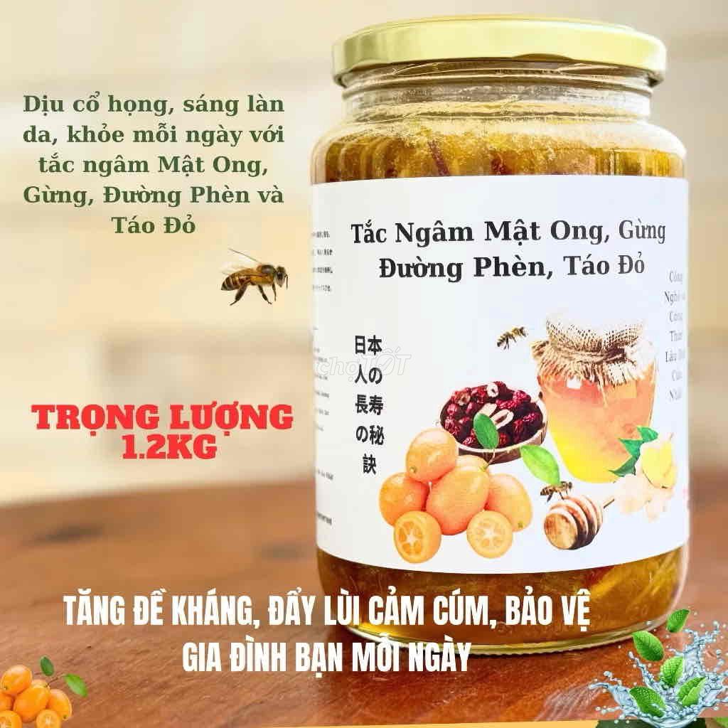 Tắc Ngâm Mật Ong Đường Phèn, Gừng Táo Đỏ hủ 1.2kg