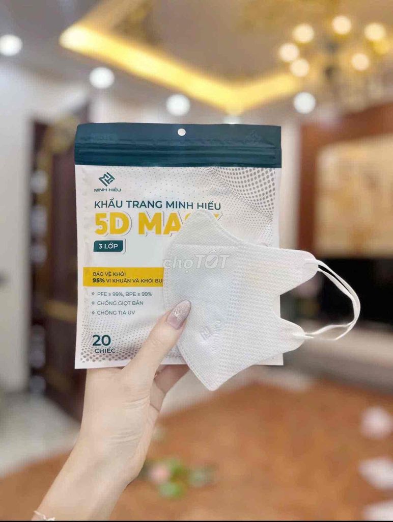 100 Khẩu trang y tế  5D Mask 3 lớp. Mua bán Phụ kiện thời trang khác tại Huyện Phú Vang Thừa Thiên Huế được đăng bởi Khẩu Trang Xanh hình 1