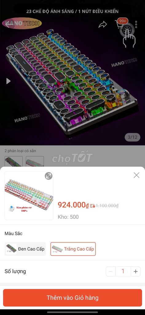 Bàn phím cơ full size keycap tròn. Mua bán Phụ kiện (Màn hình, Chuột...) tại Huyện Ia Pa Gia Lai được đăng bởi Minh Thắng hình 1