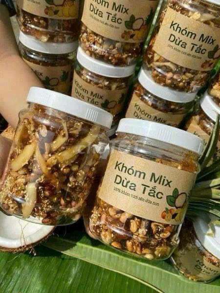 Khóm mix dừa hộp 500gr