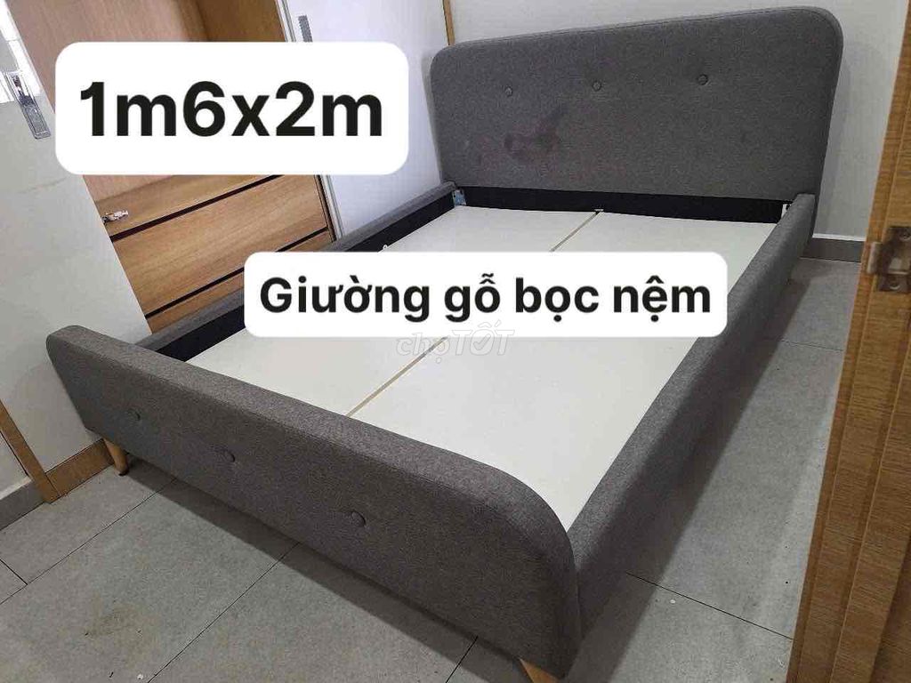 giường . giường bọc nệm . giường 1m6x2m