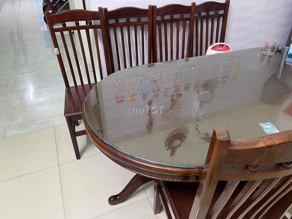 Bộ bàn ghế ăn Gỗ Nâu 8 ghế. Mua bán Bàn ghế tại Huyện An Lão Hải Phòng được đăng bởi ngọc anh hình 1