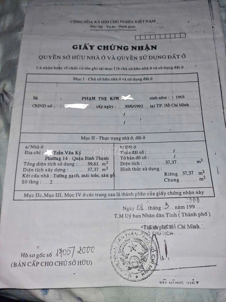 Chính chủ cần bán