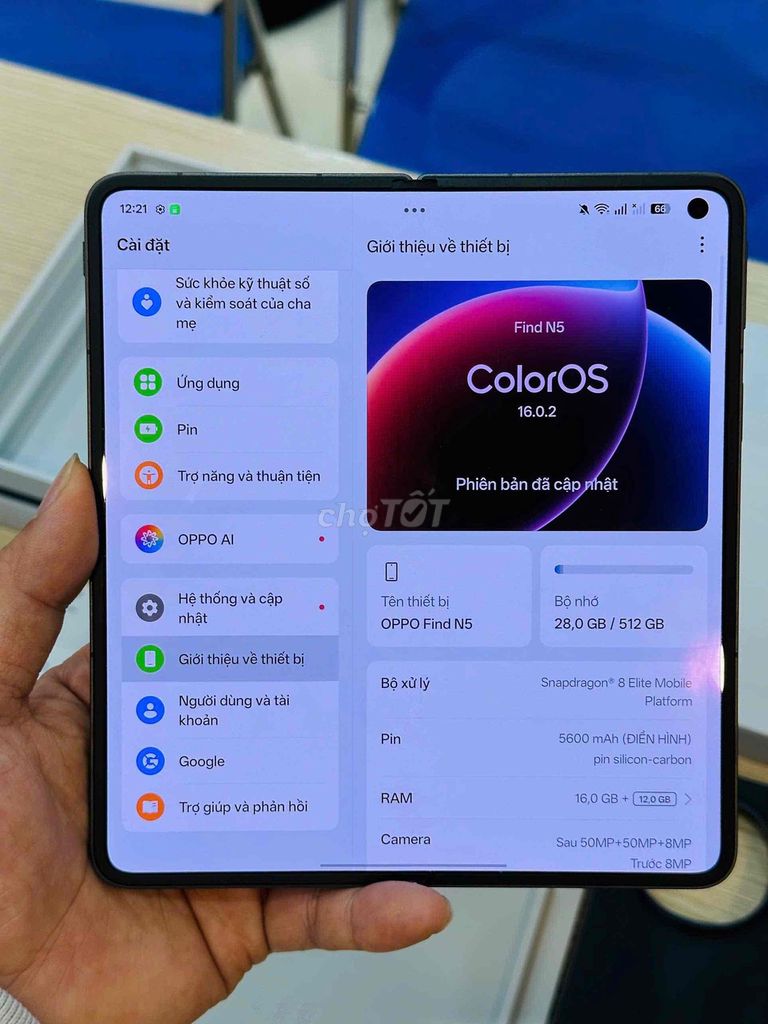 OPPO Find N5 512GB Đen. Mua bán Điện thoại tại Quận Đống Đa Hà Nội được đăng bởi Bảo Táo Store hình 1