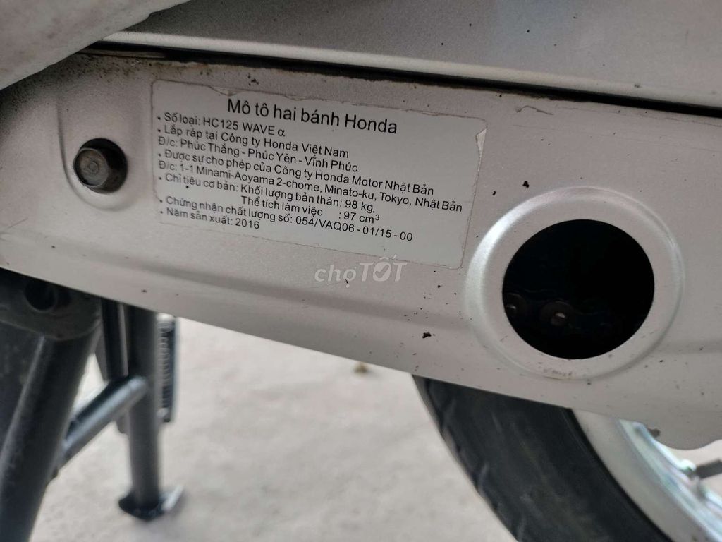 Wavealpha2016,xe 100 ,bs 63 xe máyzin. Mua bán Xe máy tại Huyện Ba Tri Bến Tre được đăng bởi Giang Ba Tri chợ bảo thanh  hình 2