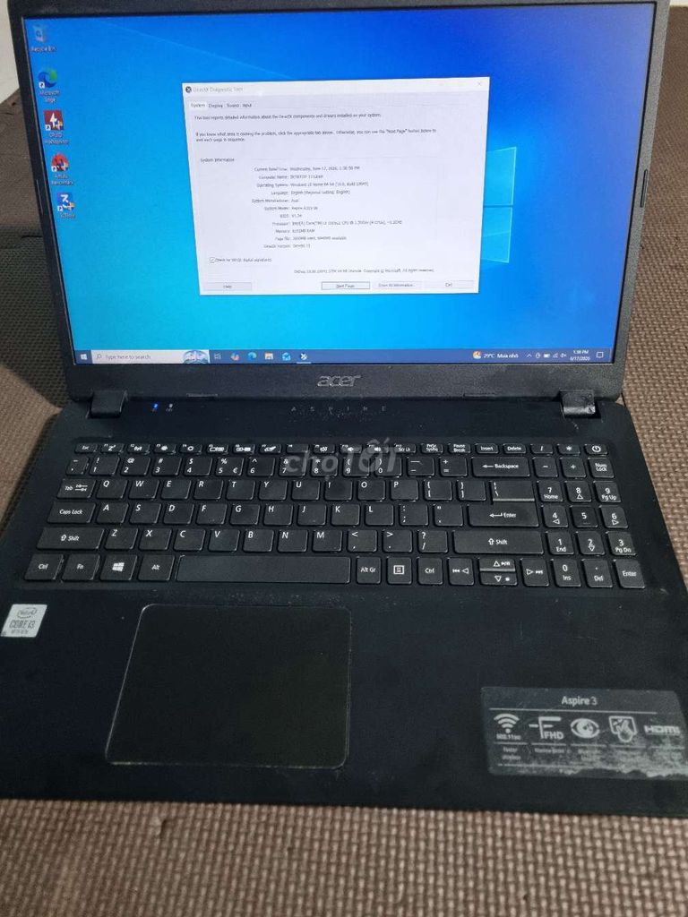 Acer  i3 Gen 10 15.6 inch FHD 8GB/256GB . Mua bán Laptop tại Thành phố Đà Lạt Lâm Đồng được đăng bởi phong hình 1
