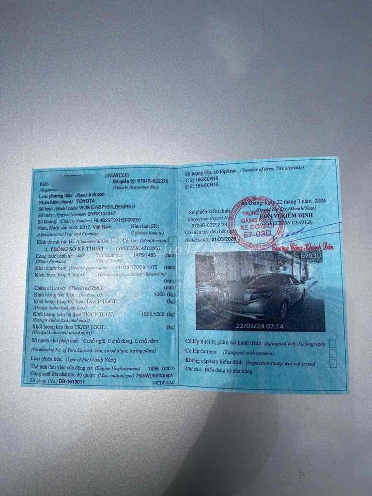 Toyota Vios 2018 1.5E MT - 97000 km. Mua bán Ô tô tại Thành phố Cà Mau Cà Mau được đăng bởi Duy ô tô miền tây hình 8