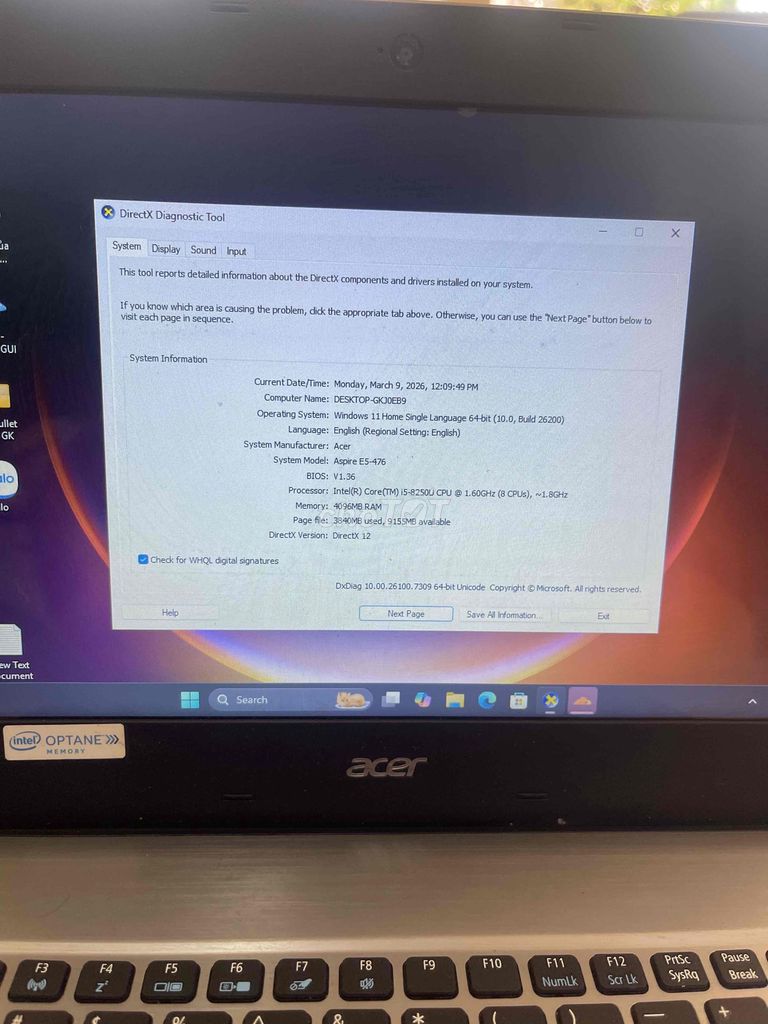 Acer E5 476 i5-8250U 4GB/1TB Xám. Mua bán Laptop tại Quận Bình Tân Tp Hồ Chí Minh được đăng bởi Long Phát hình 1