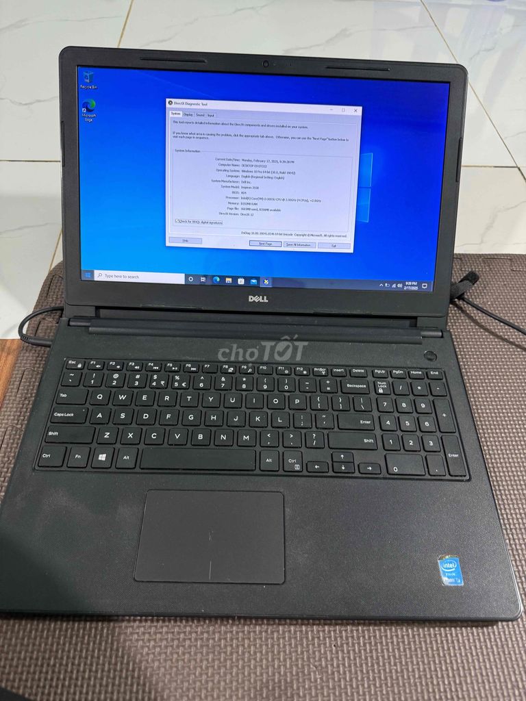 DELL 3558 i3-5005U RAM 8G SSD 128G màn 15.6”