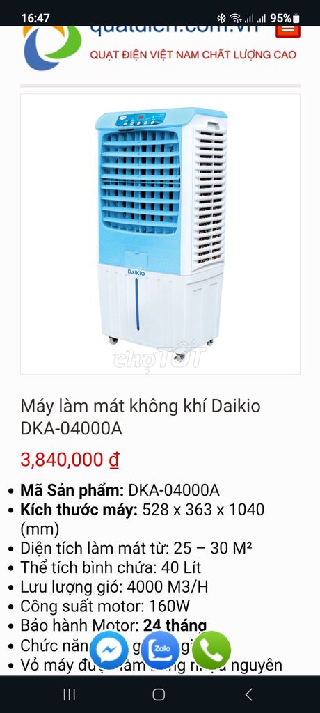 Quạt nước daikio mới trên 3tr thanh lý 1tr2