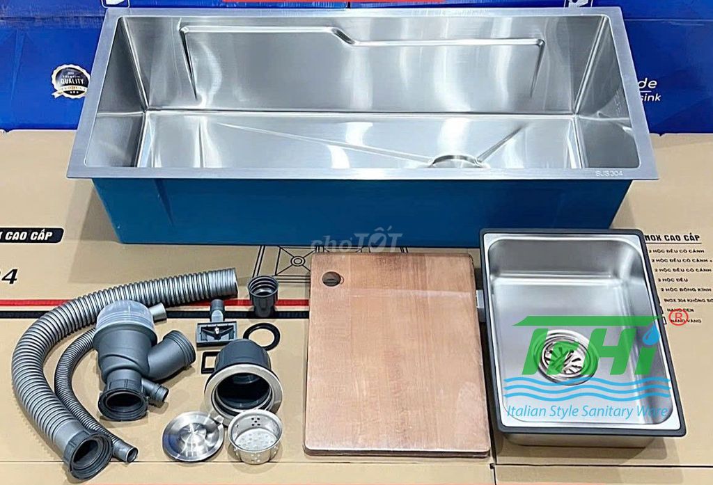 Chậu rửa chén(bát) âm đá inox 304 1 hộc 7841